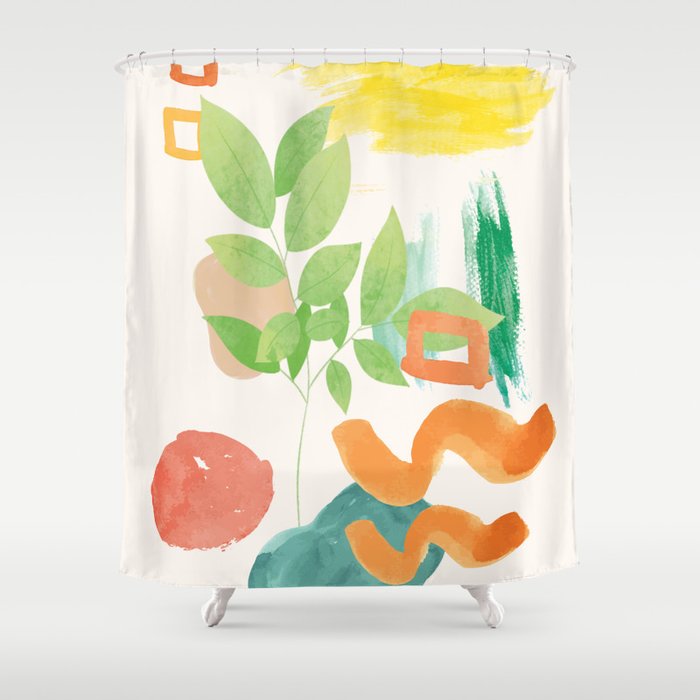 Modern Abstract Watercolour Art VI Shower Curtain Gallery Image 1