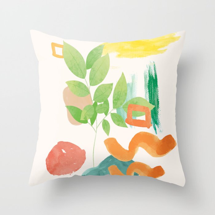 Modern Abstract Watercolour Art VI Throw Pillow Gallery Image 6