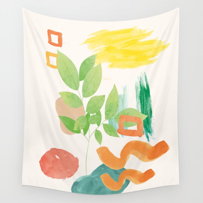 Modern Abstract Watercolour Art VI Wall Tapestry Gallery Image 1