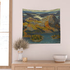 Canadian Landscape Oil Painting Franklin Carmichael Art Nouveau Post-Impressionism Grace Lake 1931 Wall Tapestry Gallery Image 2