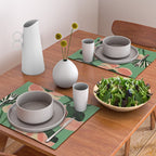 Coral Poppies on Green Placemat Gallery Image 2
