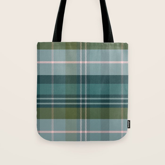 Tartan Plaid - Green, Blue and Pink Tote Bag Gallery Image 1