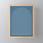 Minimal Arch XXXIV Nautical Blue Modern Geometric Lines Mini Art Print Gallery Image 1
