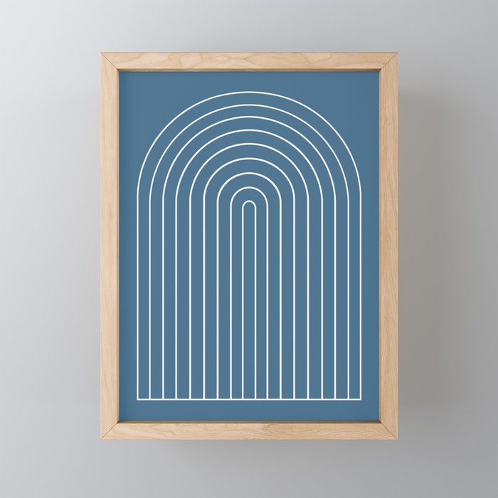 Minimal Arch XXXIV Nautical Blue Modern Geometric Lines Mini Art Print Gallery Image 1
