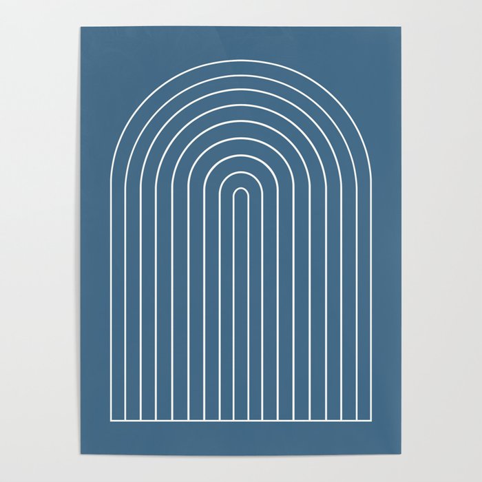 Minimal Arch XXXIV Nautical Blue Modern Geometric Lines Poster Gallery Image 4