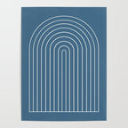 Minimal Arch XXXIV Nautical Blue Modern Geometric Lines Poster Gallery Image 4