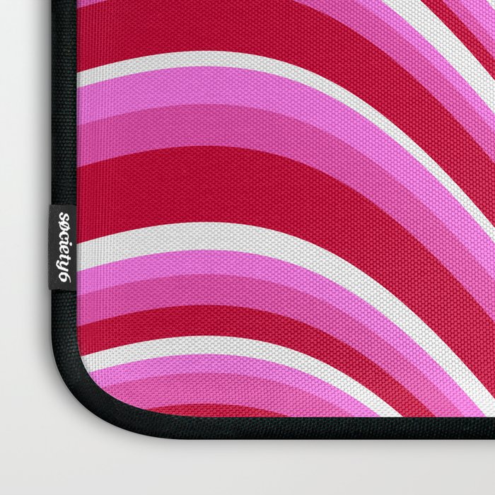Wavy Stripes XVII - Y2K Pink and Red Laptop Sleeve Gallery Image 3