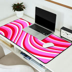 Wavy Stripes XVII - Y2K Pink and Red Desk Mat Gallery Image 2