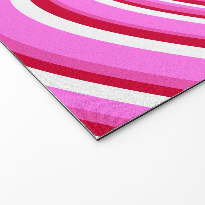 Wavy Stripes XVII - Y2K Pink and Red Welcome Mat Gallery Image 2