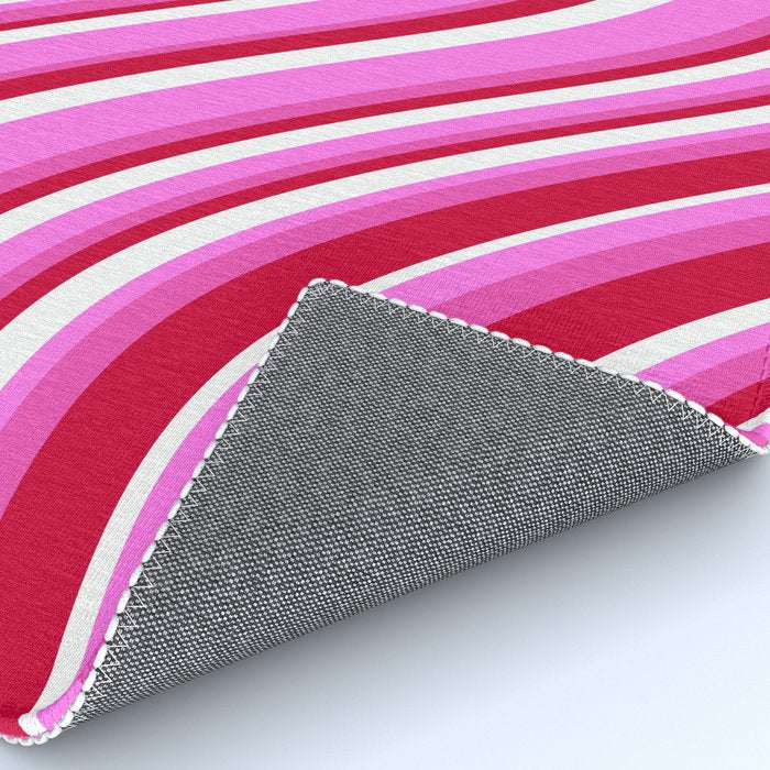 Wavy Stripes XVII - Y2K Pink and Red Rug Gallery Image 4