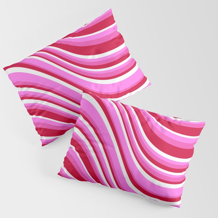 Wavy Stripes XVII - Y2K Pink and Red Pillow Sham Gallery Image 3