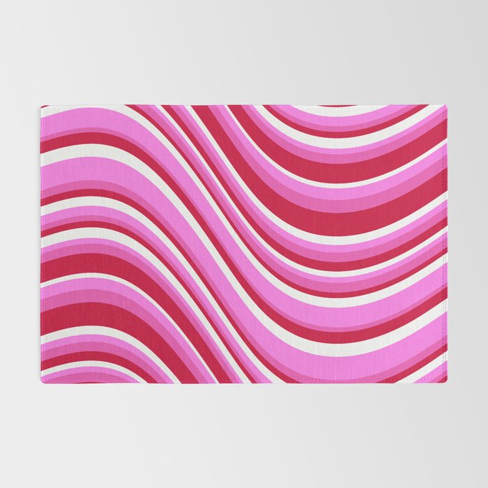 Wavy Stripes XVII - Y2K Pink and Red Rug Gallery Image 2