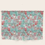 Mele Kalikimaka Hawaiian Christmas gingerbread cookies // aqua background Wall Hanging Gallery Image 1
