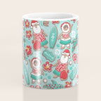 Mele Kalikimaka Hawaiian Christmas gingerbread cookies // aqua background Coffee Mug Gallery Image 4