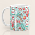 Mele Kalikimaka Hawaiian Christmas gingerbread cookies // aqua background Coffee Mug Gallery Image 3