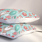 Mele Kalikimaka Hawaiian Christmas gingerbread cookies // aqua background Pillow Sham Gallery Image 3
