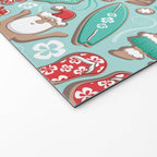 Mele Kalikimaka Hawaiian Christmas gingerbread cookies // aqua background Welcome Mat Gallery Image 2