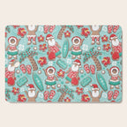 Mele Kalikimaka Hawaiian Christmas gingerbread cookies // aqua background Cutting Board Gallery Image 1