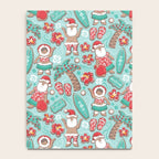 Mele Kalikimaka Hawaiian Christmas gingerbread cookies // aqua background Notebook Gallery Image 4