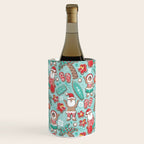 Mele Kalikimaka Hawaiian Christmas gingerbread cookies // aqua background Wine Chiller Gallery Image 3