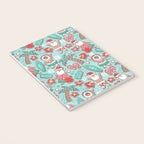 Mele Kalikimaka Hawaiian Christmas gingerbread cookies // aqua background Notebook Gallery Image 3