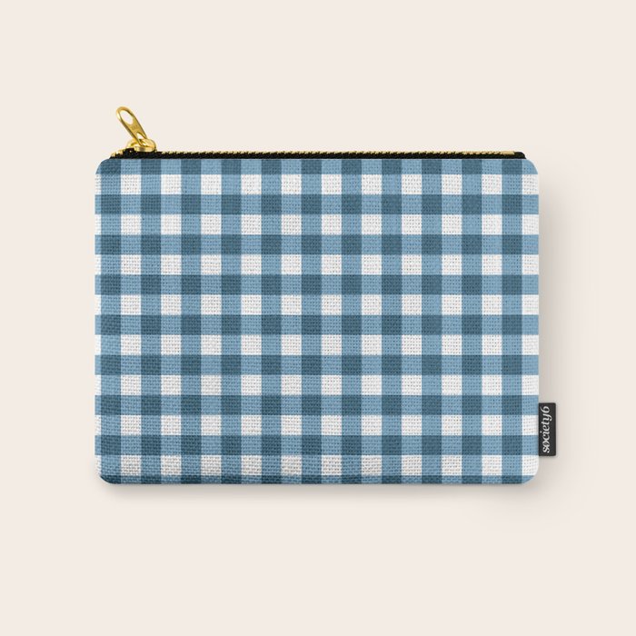 Classic Blue Gingham Checkered Pattern  Carry All Pouch Gallery Image 1