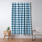 Classic Blue Gingham Checkered Pattern  Window Curtain Gallery Image 5
