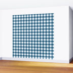 Classic Blue Gingham Checkered Pattern  Wall Mural Gallery Image 2