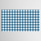 Classic Blue Gingham Checkered Pattern  Tablecloth Gallery Image 2