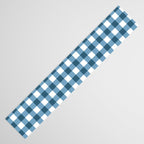 Classic Blue Gingham Checkered Pattern  Table Runner Gallery Image 3
