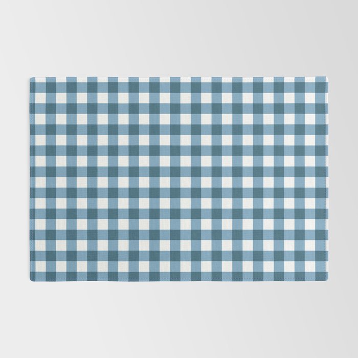 Classic Blue Gingham Checkered Pattern  Rug Gallery Image 2