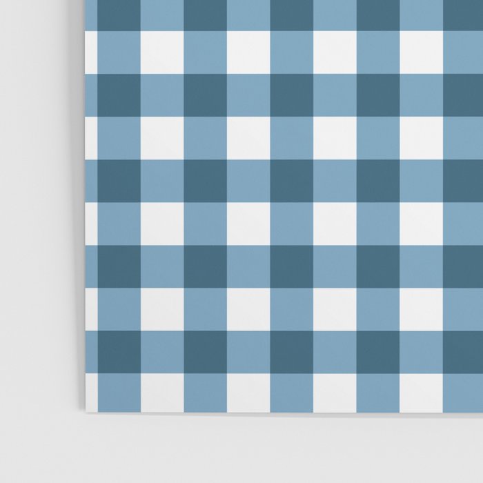 Classic Blue Gingham Checkered Pattern  Poster Gallery Image 3