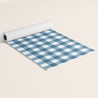 Classic Blue Gingham Checkered Pattern  Yoga Mat Gallery Image 2