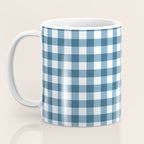 Classic Blue Gingham Checkered Pattern  Coffee Mug Gallery Image 3