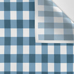 Classic Blue Gingham Checkered Pattern  Wall Tapestry Gallery Image 3