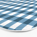 Classic Blue Gingham Checkered Pattern  Bath Mat Gallery Image 3