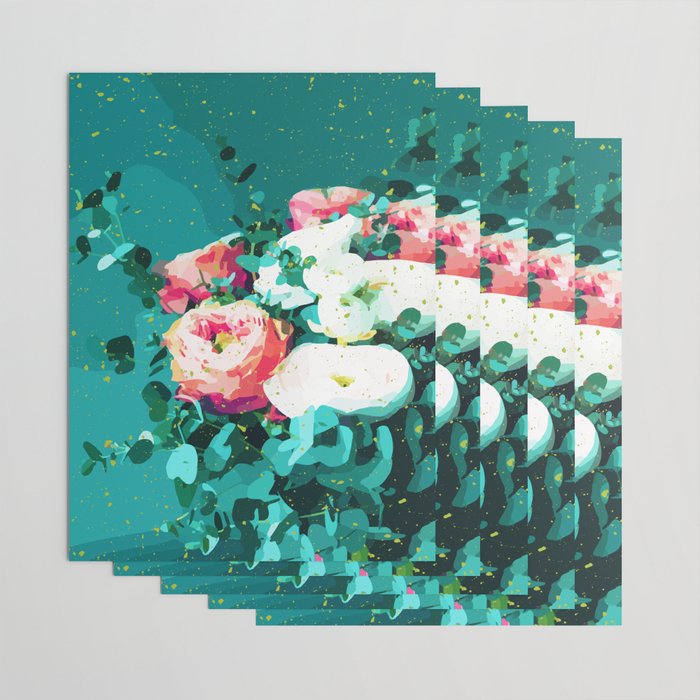 Floral & Confetti #digitalart #floral Wrapping Paper Gallery Image 3