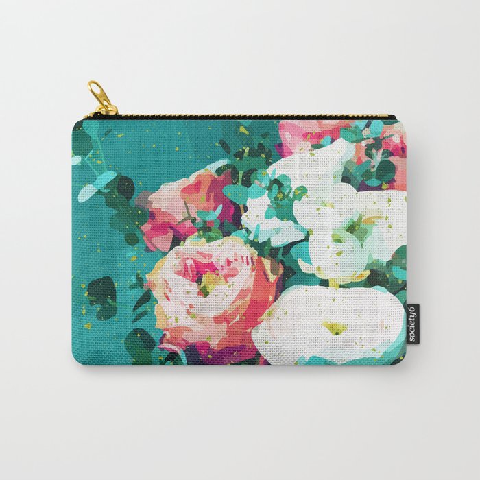 Floral & Confetti #digitalart #floral Carry All Pouch Gallery Image 1