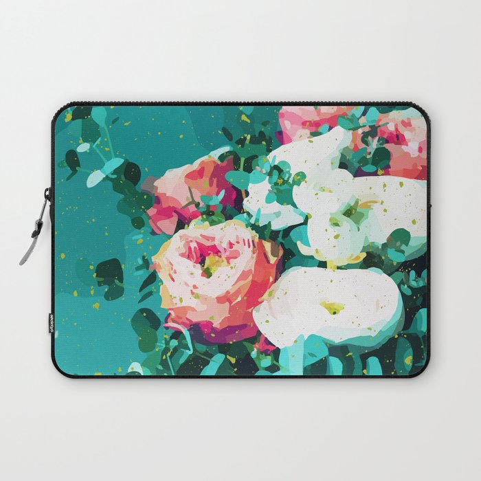 Floral & Confetti #digitalart #floral Laptop Sleeve Gallery Image 1