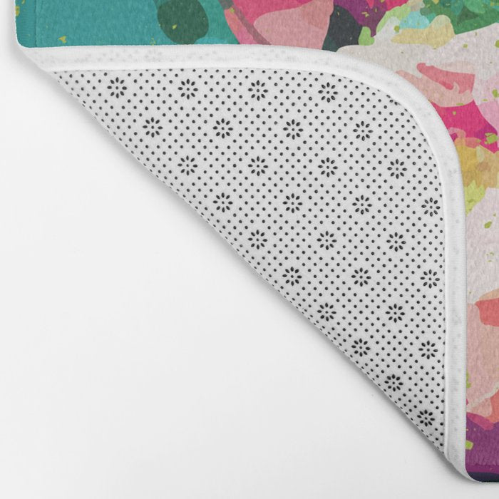 Floral & Confetti #digitalart #floral Bath Mat Gallery Image 2