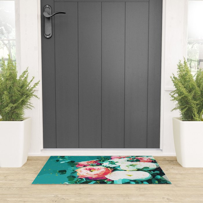 Floral & Confetti #digitalart #floral Welcome Mat Gallery Image 3