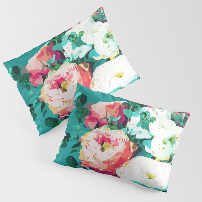 Floral & Confetti #digitalart #floral Pillow Sham Gallery Image 1