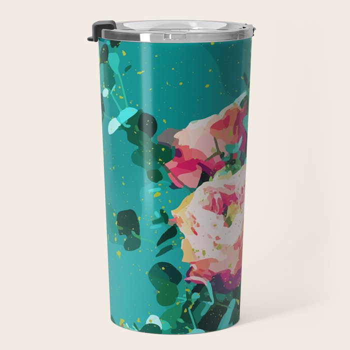 Floral & Confetti #digitalart #floral Travel Mug Gallery Image 3