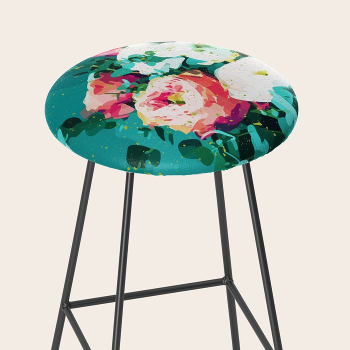 Floral & Confetti #digitalart #floral Stool Gallery Image 2