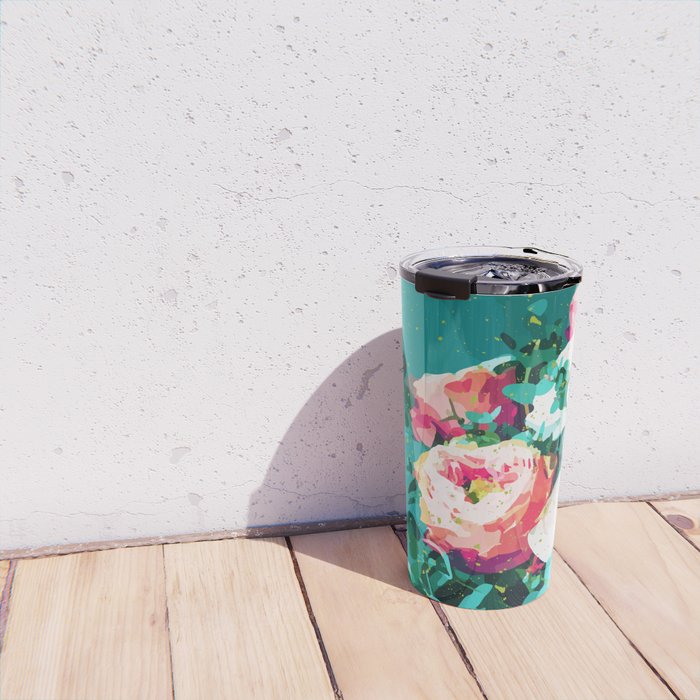 Floral & Confetti #digitalart #floral Travel Mug Gallery Image 4