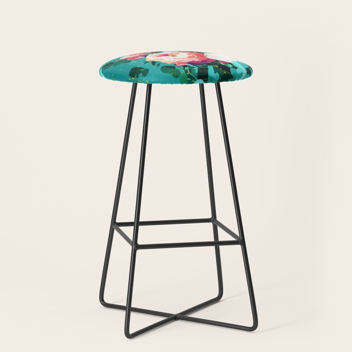 Floral & Confetti #digitalart #floral Stool Gallery Image 1