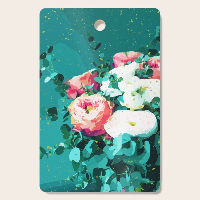 Floral & Confetti #digitalart #floral Cutting Board Gallery Image 1