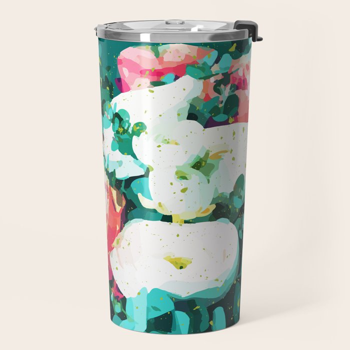 Floral & Confetti #digitalart #floral Travel Mug Gallery Image 2