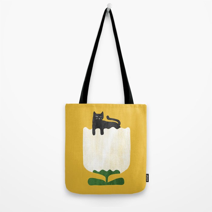 Still life with cat and flower Tote Bag Gallery Image 2