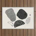 Monochrome Abstract Shapes #2 Outdoor Rug Gallery Image 1